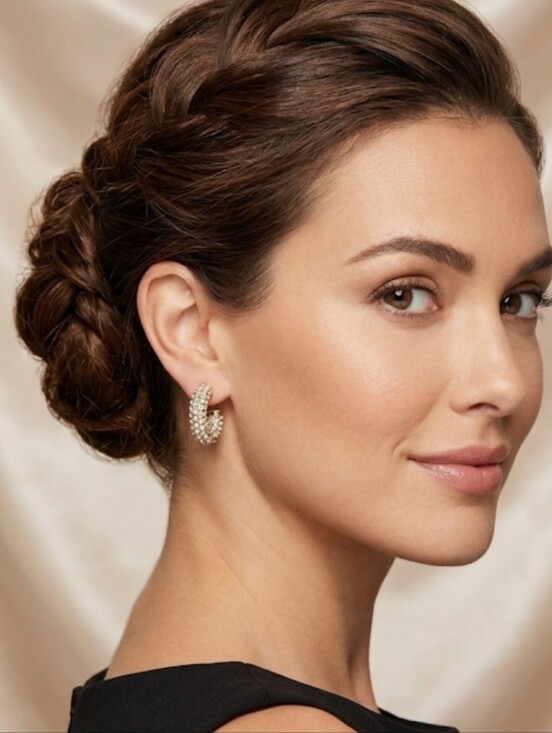Anne Klein Jewelry - Anne Klein Stud Hoop Earrings, NIP